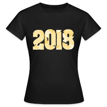 2018 - Frauen T-Shirt - Schwarz - Vorne - AI Model Female 172 dark (172cm)