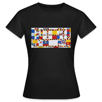 Mondriaan Victory Boogie Woogie - Frauen T-Shirt - Schwarz - Vorne - AI Model Female 172 dark (172cm)