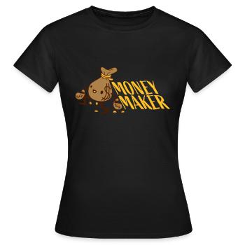 Money Maker happy money bag - Women's T-Shirt - black - Front - AI Model Female 172 dark (172cm)