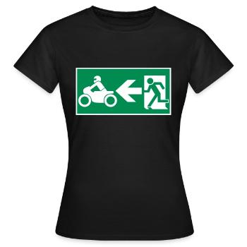 Sortie de secours Moto Motocross Crossbike - T-shirt Femme - noir - Devant - AI Model Female 172 dark (172cm)