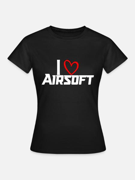 iLoVeAirsoft white - Frauen T-Shirt - Schwarz