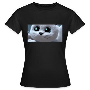 Le chat vous regarde - T-shirt Femme - noir - Devant - AI Model Female 172 dark (172cm)