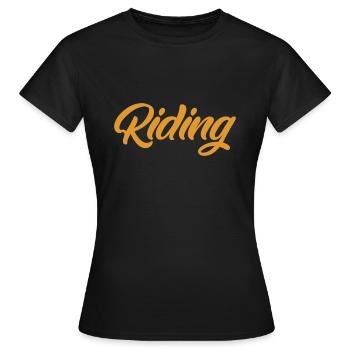 Riding - Riding - Horse - Horses - Slogan - Saying - Women's T-Shirt - black - Front - AI Model Female 172 dark (172cm)
