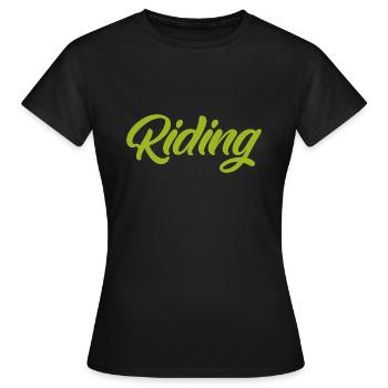 Équitation - Équitation - Cheval - Chevaux - Slogan - Dire - T-shirt Femme - noir - Devant - AI Model Female 172 dark (172cm)