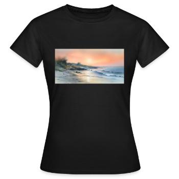 Beach Sunset - Frauen T-Shirt - Schwarz - Vorne - AI Model Female 172 dark (172cm)