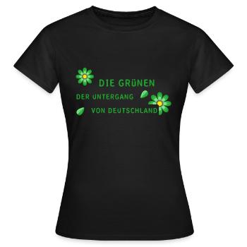 Deutschland die Grünen grün - Frauen T-Shirt - Schwarz - Vorne - AI Model Female 172 dark (172cm)