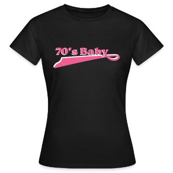 Année 70 baby - T-shirt Femme - noir - Devant - AI Model Female 172 dark (172cm)