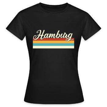 Hambourg - Ville hanséatique - Rétro - Vintage - Poutre - T-shirt Femme - noir - Devant - AI Model Female 172 dark (172cm)