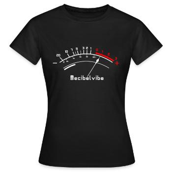 Decibelvibe - Derivate - VU Meter White - Frauen T-Shirt - Schwarz - Vorne - AI Model Female 172 dark (172cm)