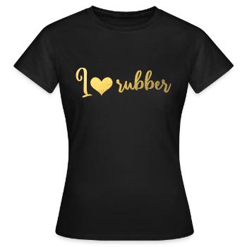 i love rubber latex - Frauen T-Shirt - Schwarz - Vorne - AI Model Female 172 dark (172cm)