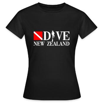Plongée Nouvelle-Zélande - Neuseeland - Maori - Aotearoa - T-shirt Femme - noir - Devant - AI Model Female 172 dark (172cm)