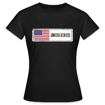 Flagge der Vereinigten Staaten - Frauen T-Shirt - Schwarz - Vorne - AI Model Female 172 dark (172cm)