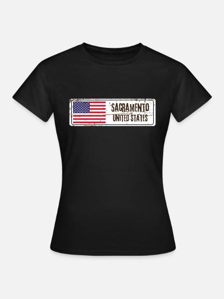 Sacramento Flagge - Frauen T-Shirt - Schwarz