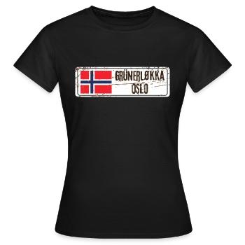 Grunerlokka Oslo - T-shirt Femme - noir - Devant - AI Model Female 172 dark (172cm)