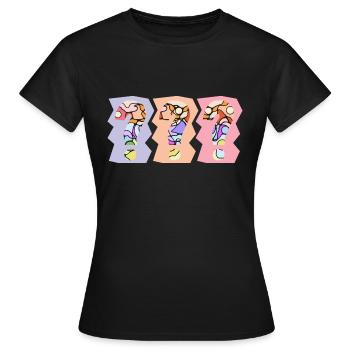 Frag dich was - Frauen T-Shirt - Schwarz - Vorne - AI Model Female 172 dark (172cm)