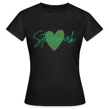 🌿 Steiermark – Das grüne Herz Österreichs 🌄 - Frauen T-Shirt - Schwarz - Vorne - AI Model Female 172 dark (172cm)