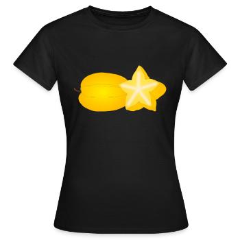 Sternfrucht - Frauen T-Shirt - Schwarz - Vorne - AI Model Female 172 dark (172cm)