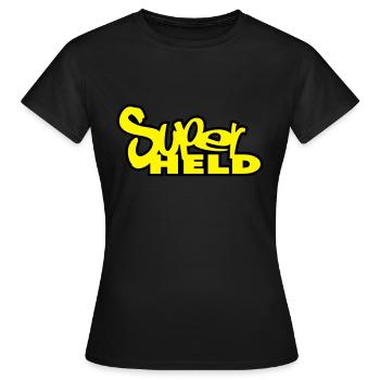 superhero - Women's T-Shirt - black - Front - AI Model Female 172 dark (172cm)