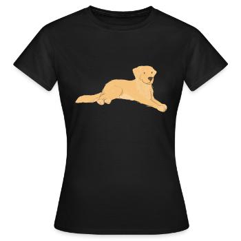 Golden Retriever - T-shirt Femme - noir - Devant - AI Model Female 172 dark (172cm)