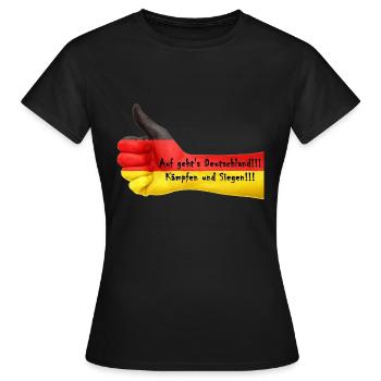 Fan de l'Allemagne - T-shirt Femme - noir - Devant - AI Model Female 172 dark (172cm)