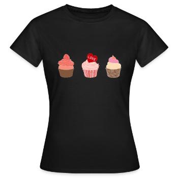 Cupcakes - Frauen T-Shirt - Schwarz - Vorne - AI Model Female 172 dark (172cm)