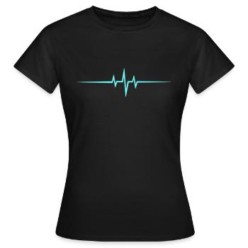 Music Heart rate Dub Techno House Dance Trance - Women's T-Shirt - black - Front - AI Model Female 172 dark (172cm)