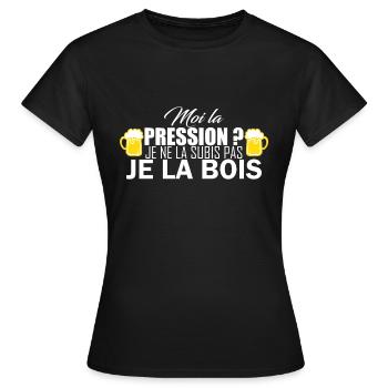 moi la pression - T-shirt Femme - noir - Devant - AI Model Female 172 dark (172cm)