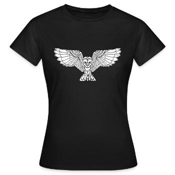 Elegant flying owl - Women's T-Shirt - black - Front - AI Model Female 172 dark (172cm)