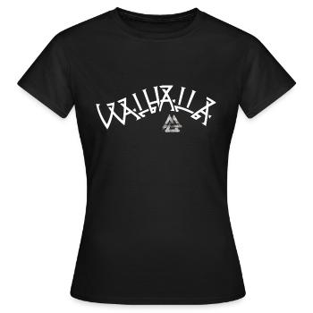 Walhalla - Walknut Runen - Frauen T-Shirt - Schwarz - Vorne - AI Model Female 172 dark (172cm)