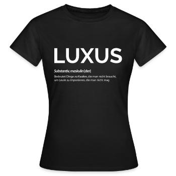 Luxus - Frauen T-Shirt - Schwarz - Vorne - AI Model Female 172 dark (172cm)