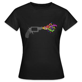 revolver confetti - T-shirt Femme - noir - Devant - AI Model Female 172 dark (172cm)