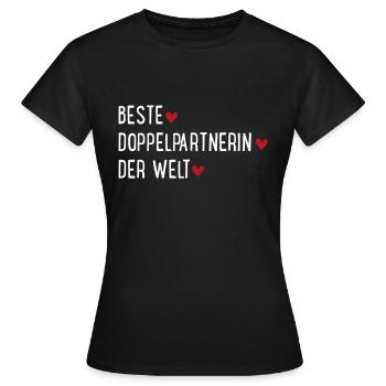 Tennis Doppelpartnerin - Frauen T-Shirt - Schwarz - Vorne - AI Model Female 172 dark (172cm)