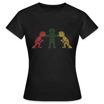 Résolution de conflit - T-shirt Femme - noir - Devant - AI Model Female 172 dark (172cm)