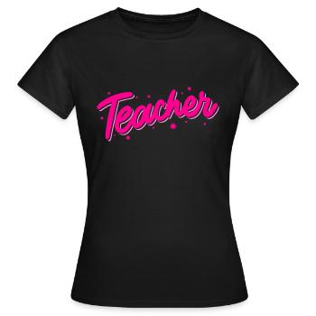 Teacher Retro Cute Teacher Design - T-shirt Femme - noir - Devant - AI Model Female 172 dark (172cm)