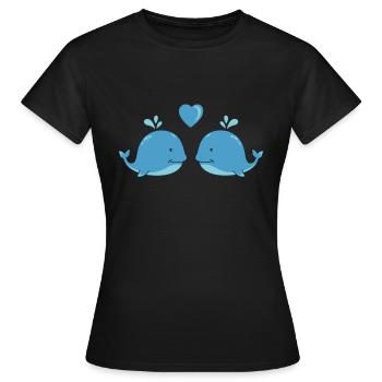 wale verliebt - Frauen T-Shirt - Schwarz - Vorne - AI Model Female 172 dark (172cm)