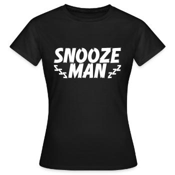 Late Riser Funny Snooze Man Nightshift - Women's T-Shirt - black - Front - AI Model Female 172 dark (172cm)