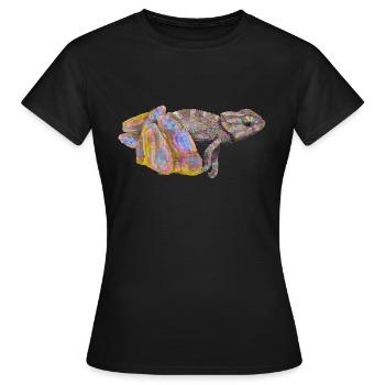 Trippy das Camaeleon - Frauen T-Shirt - Schwarz - Vorne - AI Model Female 172 dark (172cm)