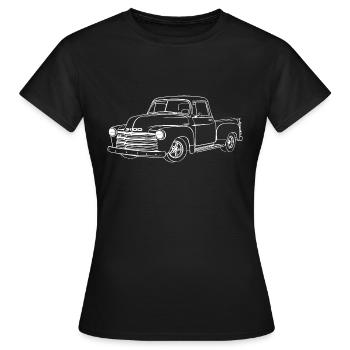 1949 Chevy 3100 Stepside klassischer Pickup Truck - Frauen T-Shirt - Schwarz - Vorne - AI Model Female 172 dark (172cm)