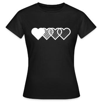 Herzen - Frauen T-Shirt - Schwarz - Vorne - AI Model Female 172 dark (172cm)