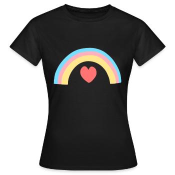 herz regenbogen form symbol formen - Frauen T-Shirt - Schwarz - Vorne - AI Model Female 172 dark (172cm)