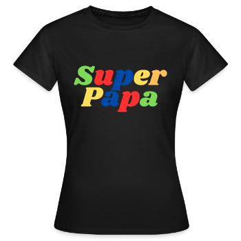 Super papa - T-shirt Femme - noir - Devant - AI Model Female 172 dark (172cm)