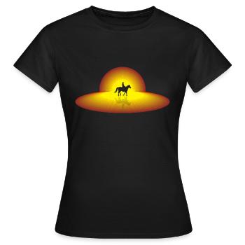 Cowboy Saturn - Women's T-Shirt - black - Front - AI Model Female 172 dark (172cm)