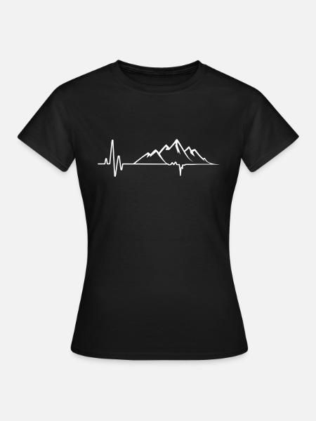 Herzschlag der Berge - Frauen T-Shirt - Schwarz
