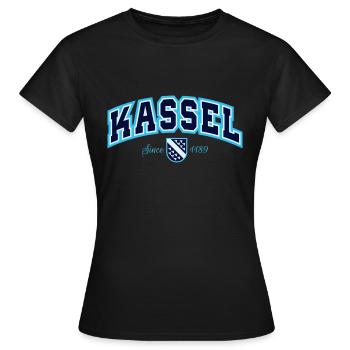 Kassel - Frauen T-Shirt - Schwarz - Vorne - AI Model Female 172 dark (172cm)