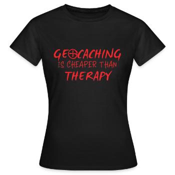 Geocaching, geocache, gps, randonnée, Nerd - T-shirt Femme - noir - Devant - AI Model Female 172 dark (172cm)