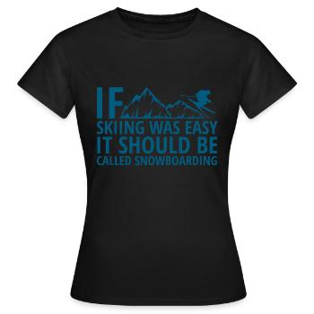 Sports d'hiver - Ski - Après-ski - Cadeau - T-shirt Femme - noir - Devant - AI Model Female 172 dark (172cm)