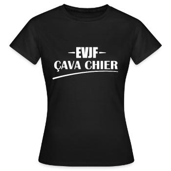 EVJF çava chier t-shirt femme cadeau message - T-shirt Femme - noir - Devant - AI Model Female 172 dark (172cm)