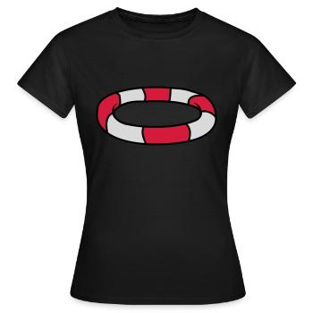 Conception du logo Lifebuoy - T-shirt Femme - noir - Devant - AI Model Female 172 dark (172cm)