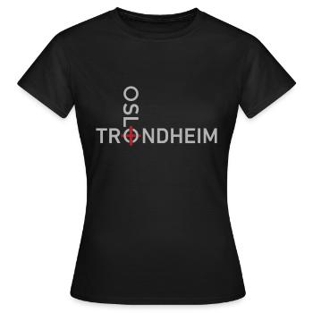 OSLO nach TRONDHEIM - Frauen T-Shirt - Schwarz - Vorne - AI Model Female 172 dark (172cm)