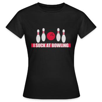 Je suis nul au bowling - T-shirt Femme - noir - Devant - AI Model Female 172 dark (172cm)